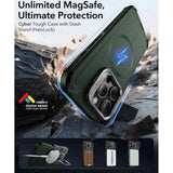 ESR iPhone 16 Pro Cyber Armor Case - inkl. Kickstand - MagSafe Kompatibel - Grøn