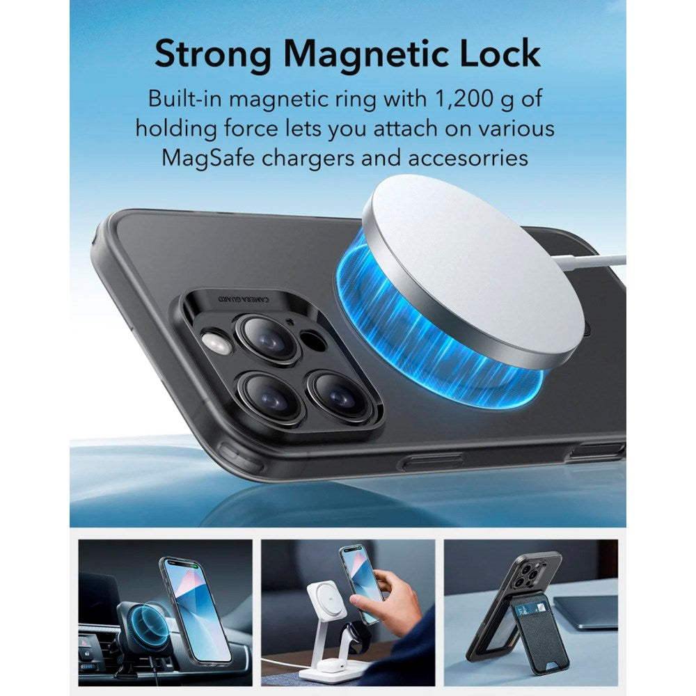 iPhone 16 Pro - ESR Zero Clear Fleksibelt Plastik Cover - MagSafe Kompatibel - Mat Sort