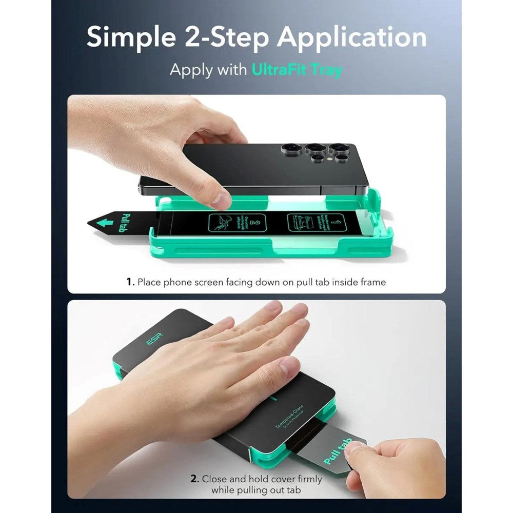 Samsung Galaxy S25 Ultra ESR Skærmbeskyttelsesglas m. Monteringskasse - 2 stk. - Gennemsigtig