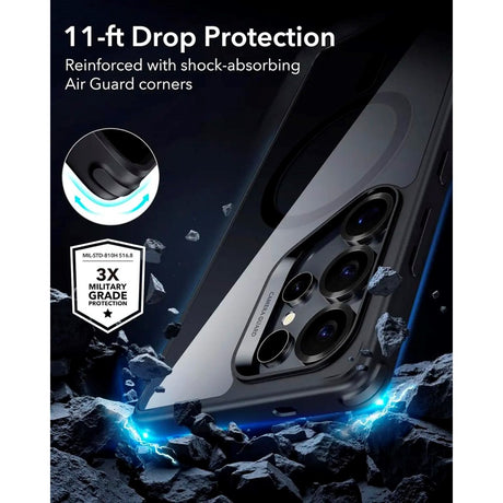 Samsung Galaxy S25 Ultra - ESR Classic Hybrid Cover - MagSafe Kompatibel - Gennemsigtig / Sort