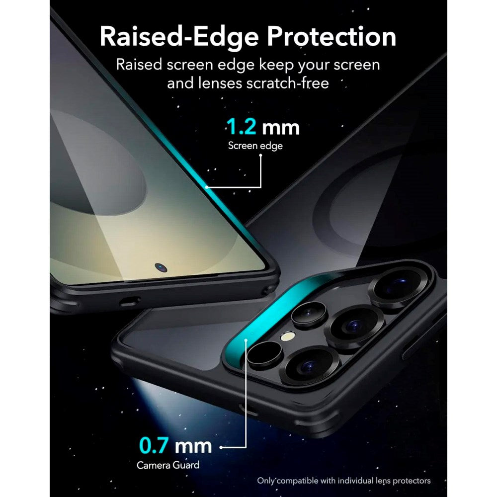 Samsung Galaxy S25 Ultra - ESR Classic Hybrid Cover - MagSafe Kompatibel - Gennemsigtig / Sort