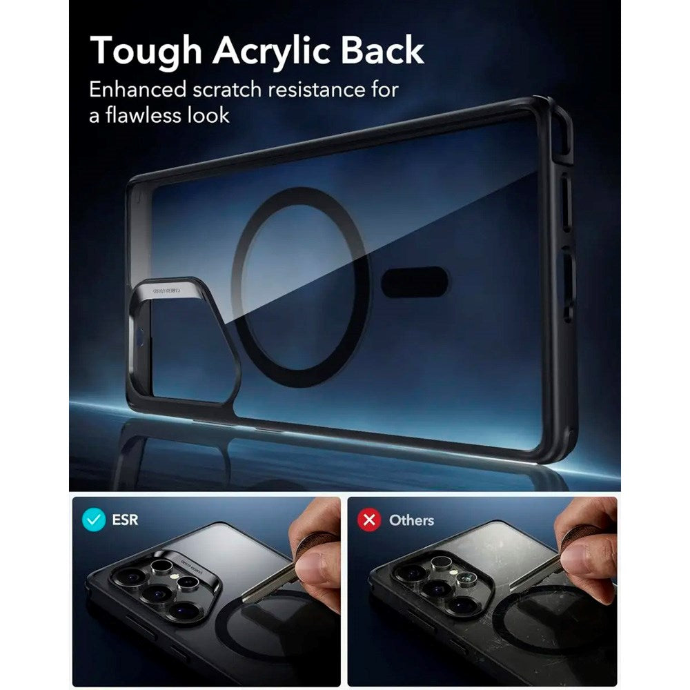 Samsung Galaxy S25 Ultra - ESR Classic Hybrid Cover - MagSafe Kompatibel - Gennemsigtig / Sort