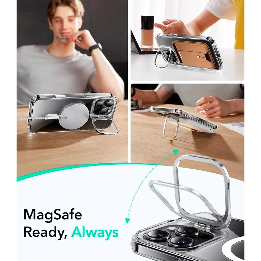 iPhone 16 Pro Max - ESR Classic Hybrid Cover m. Kickstand - MagSafe Kompatibel - Gennemsigtig