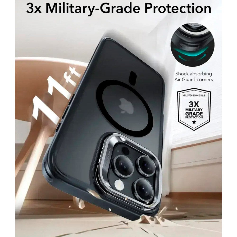 iPhone 16 Pro Max - ESR Classic Hybrid Cover m. Kickstand - MagSafe Kompatibel - Mat Sort