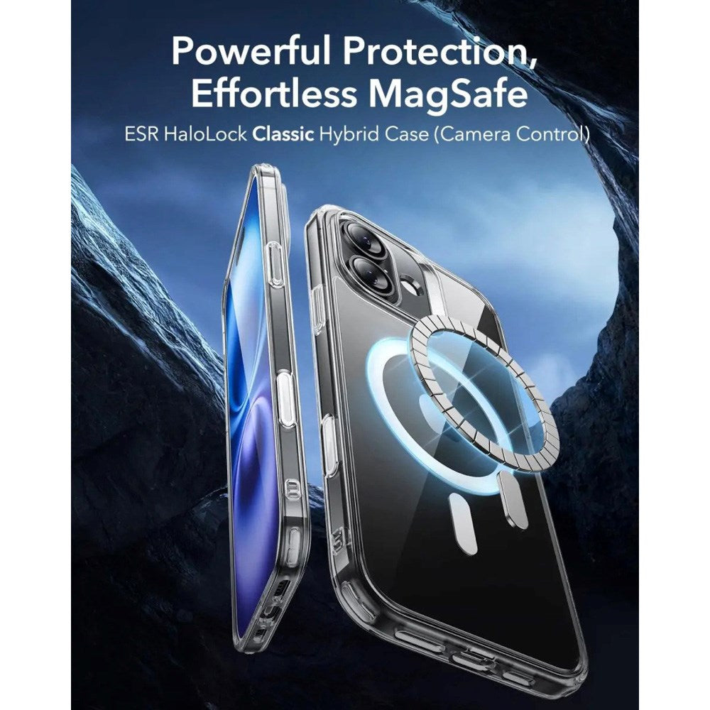 ESR iPhone 16 Classic Hybrid Case m. Camera Control Knap - MagSafe Kompatibel - Mat Gennemsigtig / Sort