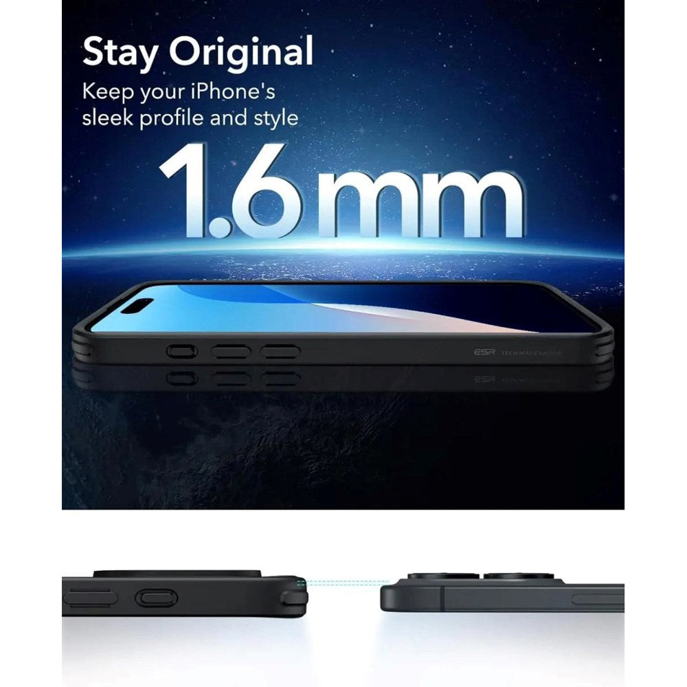 ESR iPhone 16 Classic Hybrid Case m. Camera Control Knap - MagSafe Kompatibel - Mat Gennemsigtig / Sort