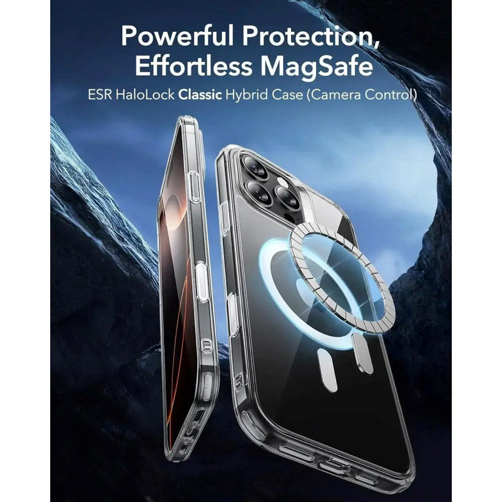 ESR iPhone 16 Pro Max Classic Hybrid Case m. Camera Control Knap - MagSafe Kompatibel - Gennemsigtig