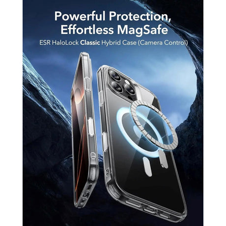 ESR iPhone 16 Pro Classic Hybrid Case m. Camera Control Knap - MagSafe Kompatibel - Gennemsigtig / Sort