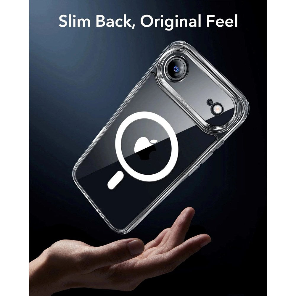 iPhone Air ESR Classic Hybrid Cover m. Indbygget Camera Control Knap - MagSafe Kompatibel - Gennemsigtig