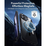 iPhone 17 ESR Classic Hybrid Cover m. Indbygget Camera Control Knap - MagSafe Kompatibel - Gennemsigtig / Sort