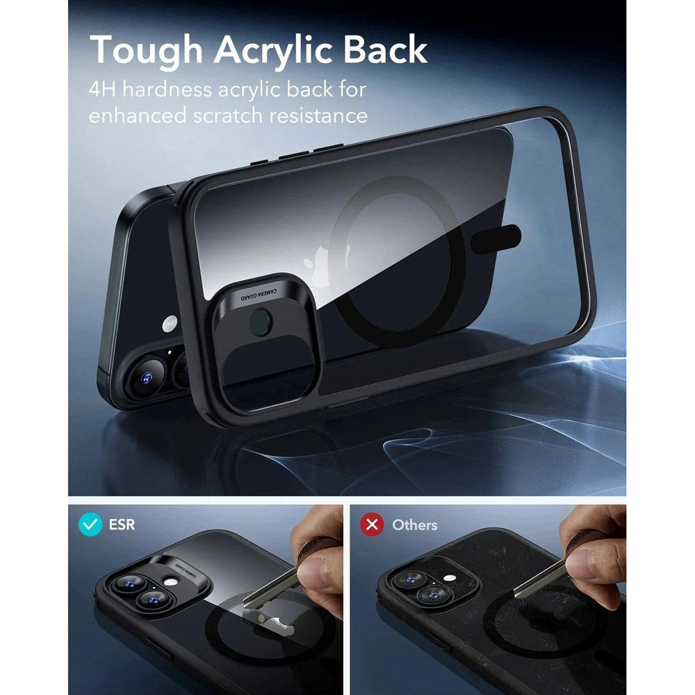 iPhone 17 ESR Classic Hybrid Cover m. Indbygget Camera Control Knap - MagSafe Kompatibel - Gennemsigtig / Sort