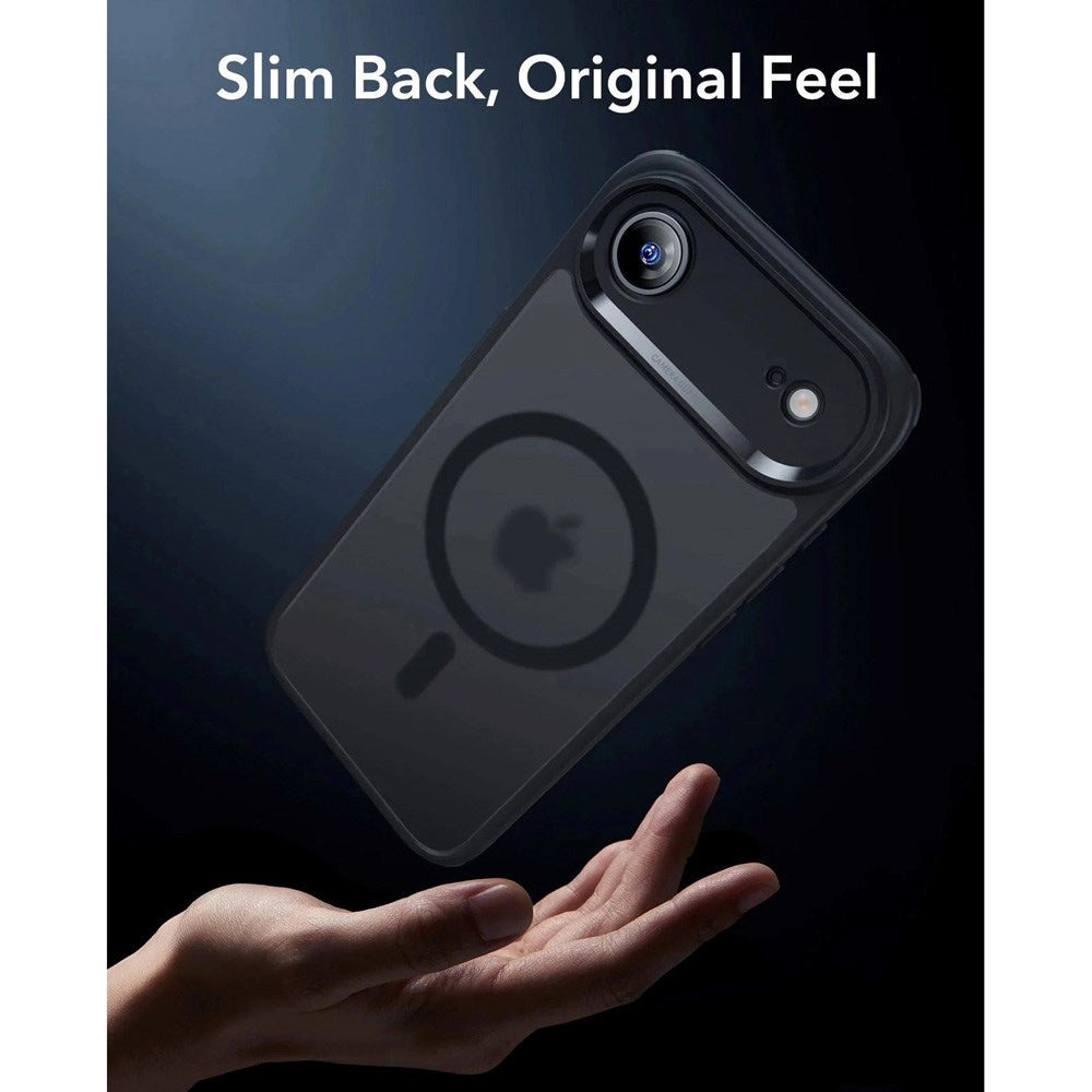 iPhone Air ESR Classic Hybrid Cover m. Indbygget Camera Control Knap - MagSafe Kompatibel - Mat Sort