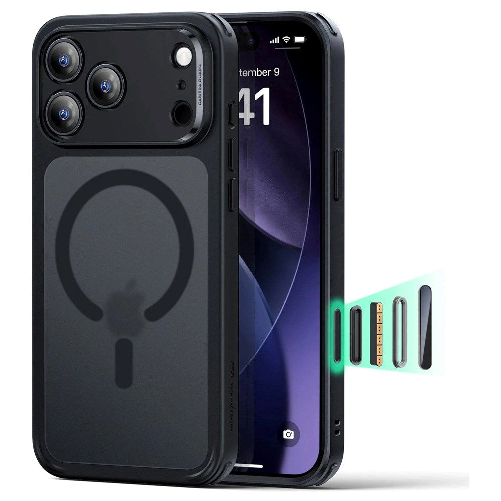 iPhone 17 Pro Max ESR Classic Hybrid Cover m. Indbygget Camera Control Knap - MagSafe Kompatibel - Mat Sort