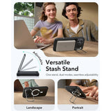 ESR iPhone 17 Pro Max Classic Hybrid Stash Cover m. Kickstand - MagSafe Kompatibel - Gennemsigtig / Sort