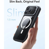 ESR iPhone 17 Pro Classic Hybrid Stash Cover m. Kickstand - MagSafe Kompatibel - Gennemsigtig / Sort