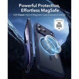 iPhone 17 Pro ESR Classic Hybrid Cover m. Indbygget Camera Control Knap - MagSafe Kompatibel - Mat Blå