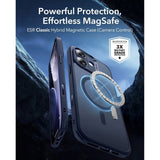 iPhone 17 ESR Classic Hybrid Cover m. Indbygget Camera Control Knap - MagSafe Kompatibel - Mat Blå