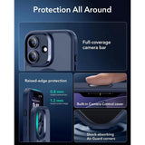 iPhone 17 ESR Classic Hybrid Cover m. Indbygget Camera Control Knap - MagSafe Kompatibel - Mat Blå