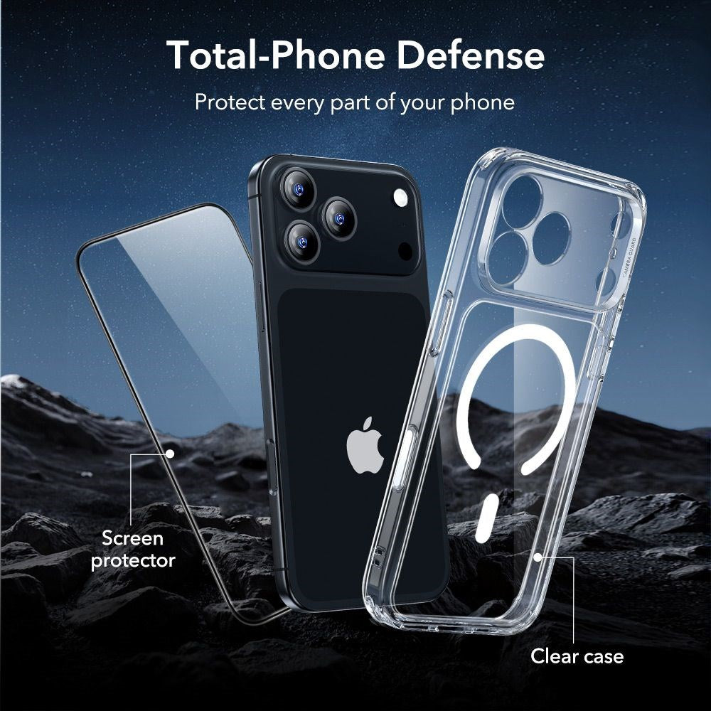iPhone 17 Pro ESR Classic Hybrid Sæt m. Bagside Cover & Hærdet Skærmglas - MagSafe Kompatibel - Gennemsigtig
