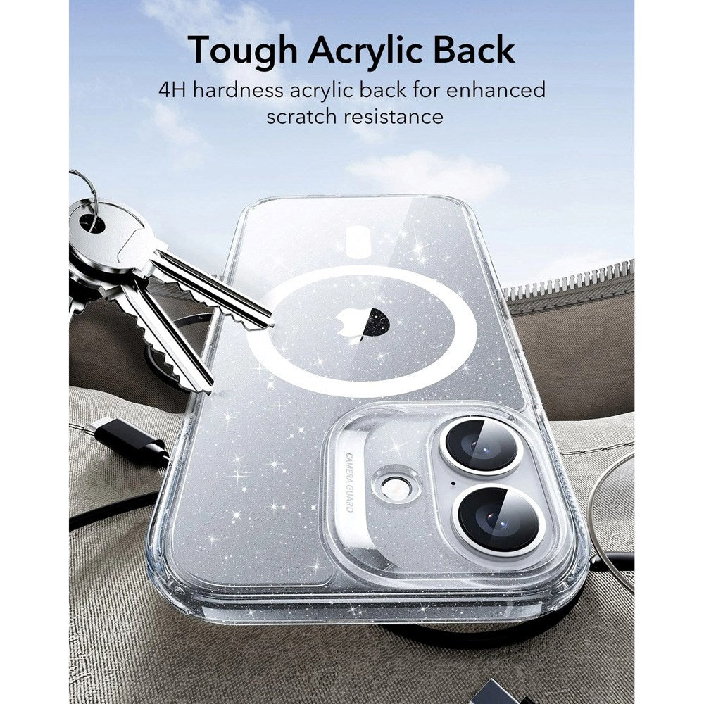 iPhone 17 ESR Classic Hybrid Cover m. Indbygget Camera Control Knap - MagSafe Kompatibel - Gennemsigtig / Glimmer