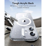 iPhone 17 ESR Classic Hybrid Cover m. Indbygget Camera Control Knap - MagSafe Kompatibel - Gennemsigtig / Glimmer