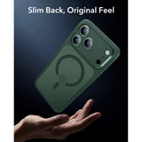 iPhone 17 Pro Max ESR Classic Hybrid Cover m. Indbygget Camera Control Knap - MagSafe Kompatibel - Mat Grøn