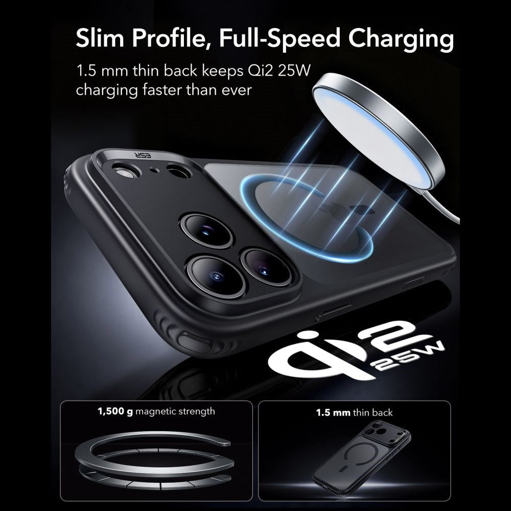 ESR iPhone 18 Pro Max / 17 Pro Max Classic Hybrid Cover - MagSafe Kompatibel - Sort