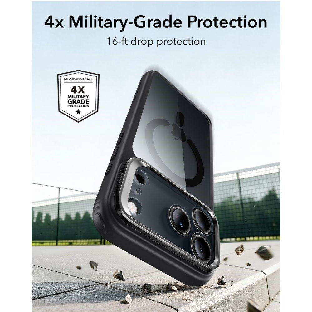 ESR iPhone 18 Pro / 17 Pro Classic Hybrid Kickstand Mobil Cover - MagSafe Kompatibel - Sort