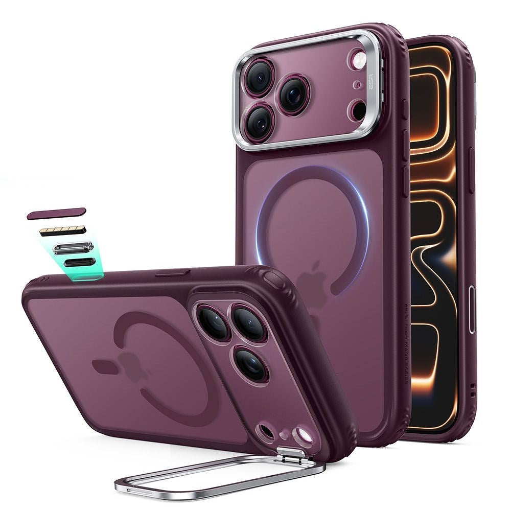 ESR iPhone 18 Pro Max / 17 Pro Max Classic Hybrid Kickstand Mobil Cover - MagSafe Kompatibel - Rød