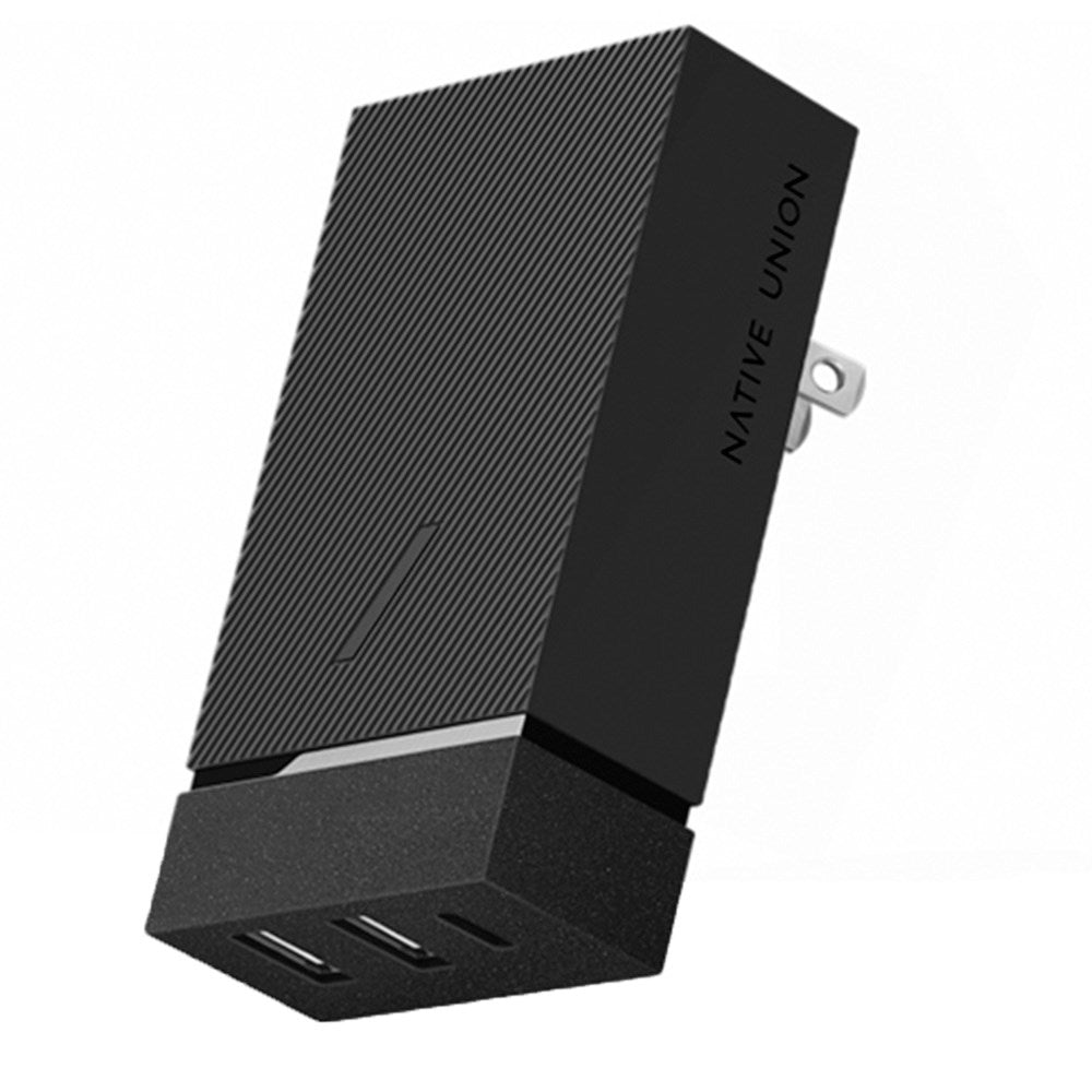 Native Union Smart Hub 45W Vægoplader / Rejseadapter m. USB-A & USB-C - Sort