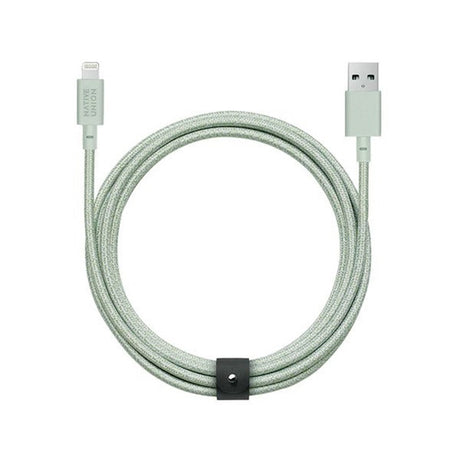 Native Union XL Belt Kabel USB-A til Lightning m. Læderspænde 3 Meter - Sage