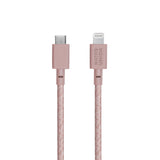 Native Union Night Kabel USB-C til Lightning m. Læderspænde 3 meter. - Rose