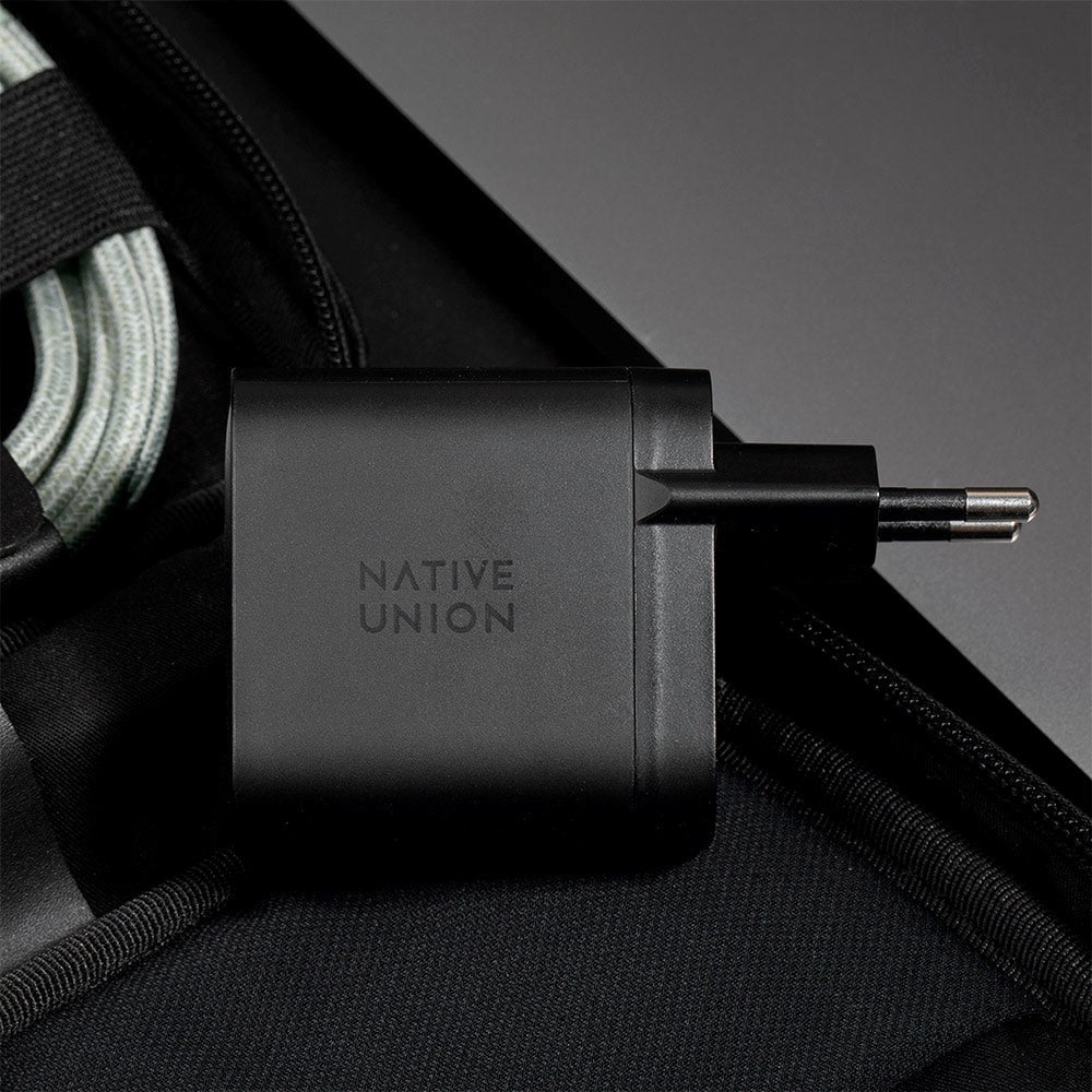 Native Union Fast GaN Charger - Vægoplader m. 2 x USB-C Power Delivery 65W - Sort