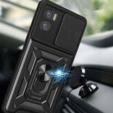 Motorola Moto E22 / E22i Tech-Protect Camshield Cover m. Magnetisk Ring & Ståfunktion - Sort