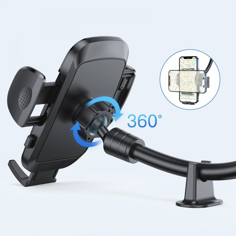 JoyRoom Universal Sugekop Car Mount m. Lang Arm - Mobilholder til bil - Sort