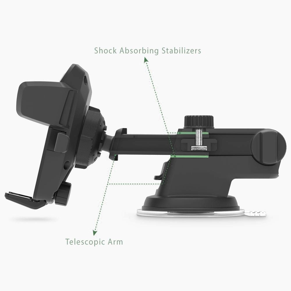 Tech-Protect V2 Universal Windshield & Dash Mount - Mobilholder Til Bilen - Max Mobil: 60 x 90mm - Sort