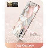 Samsung Galaxy S21 FE (5G) Cover m. Skærmbeskyttelse i-Blason Cosmo Marble - Pink