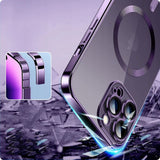 iPhone 14 Tech-Protect MagShine Bagside Cover - MagSafe Kompatibel - Gennemsigtig / Violet