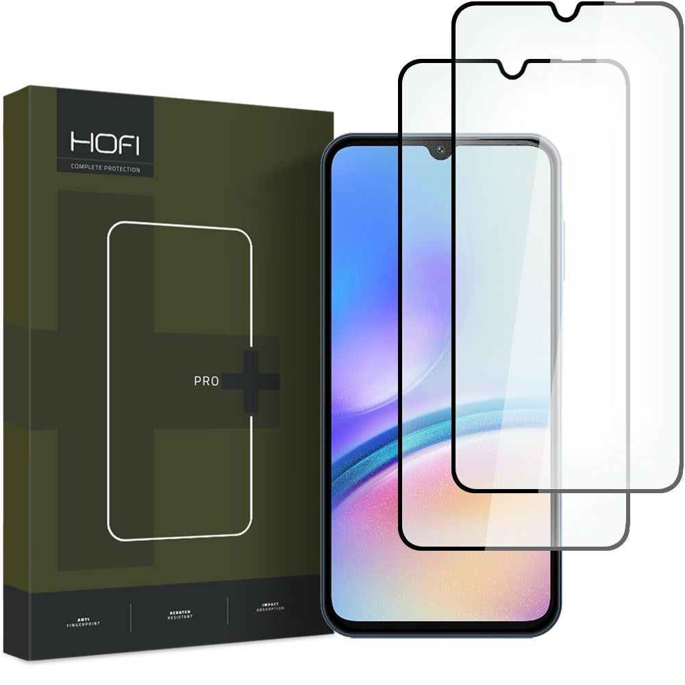 Samsung Galaxy A05s Hofi Glass Pro+ Skærmbeskyttelsesglas - Case Friendly - 2-Pak - Sort Kant