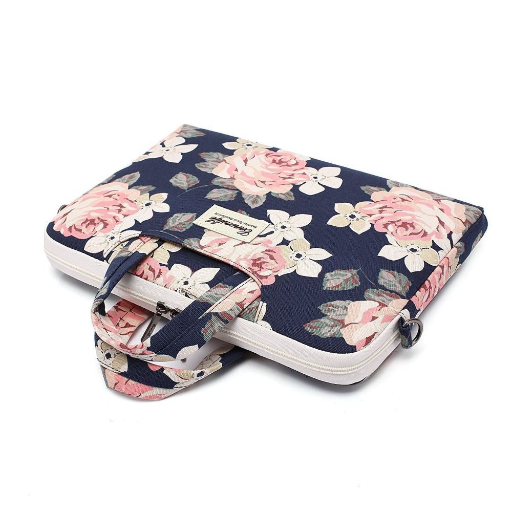 Canvaslife Briefcase Taske Til MacBook / PC 13-14" - Navy Rose