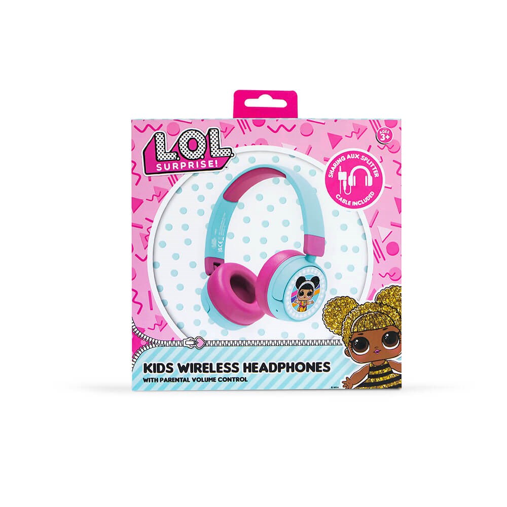 Trådløst Børne On-Ear Headset Max. 95dB - 3-7 År - L.O.L. Surprise - Lyserød / Turkis