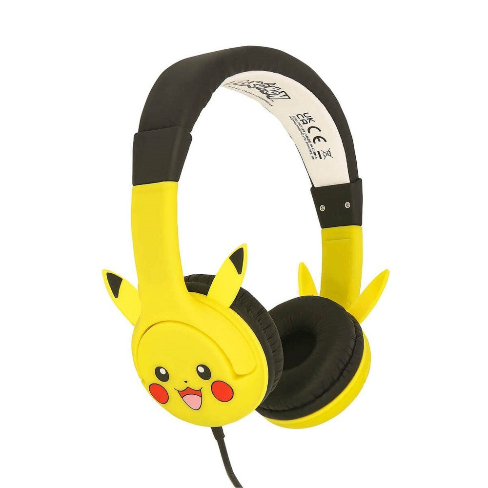 Pikachu OTL On-Ear Børne Headset m. 3D Ører - Max. 85dB - Gul