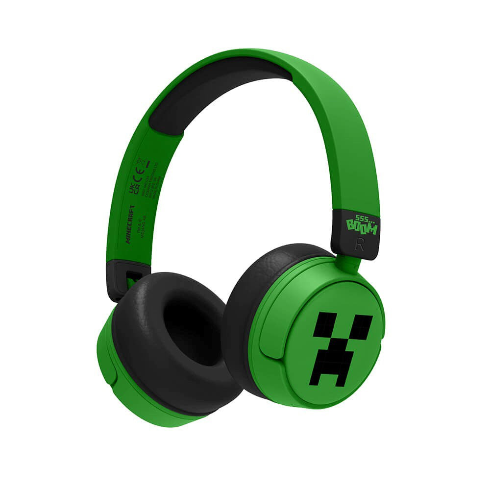 OTL Minecraft On-Ear Bluetooth Headset til Børn - Grøn / Sort