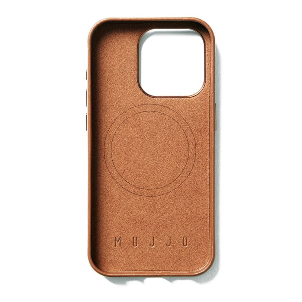 Mujjo iPhone 15 Pro Leather Cover - MagSafe Kompatibel - Brun