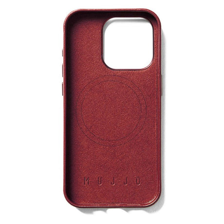 Mujjo iPhone 15 Pro Leather Cover - MagSafe Kompatibel - Vinrød