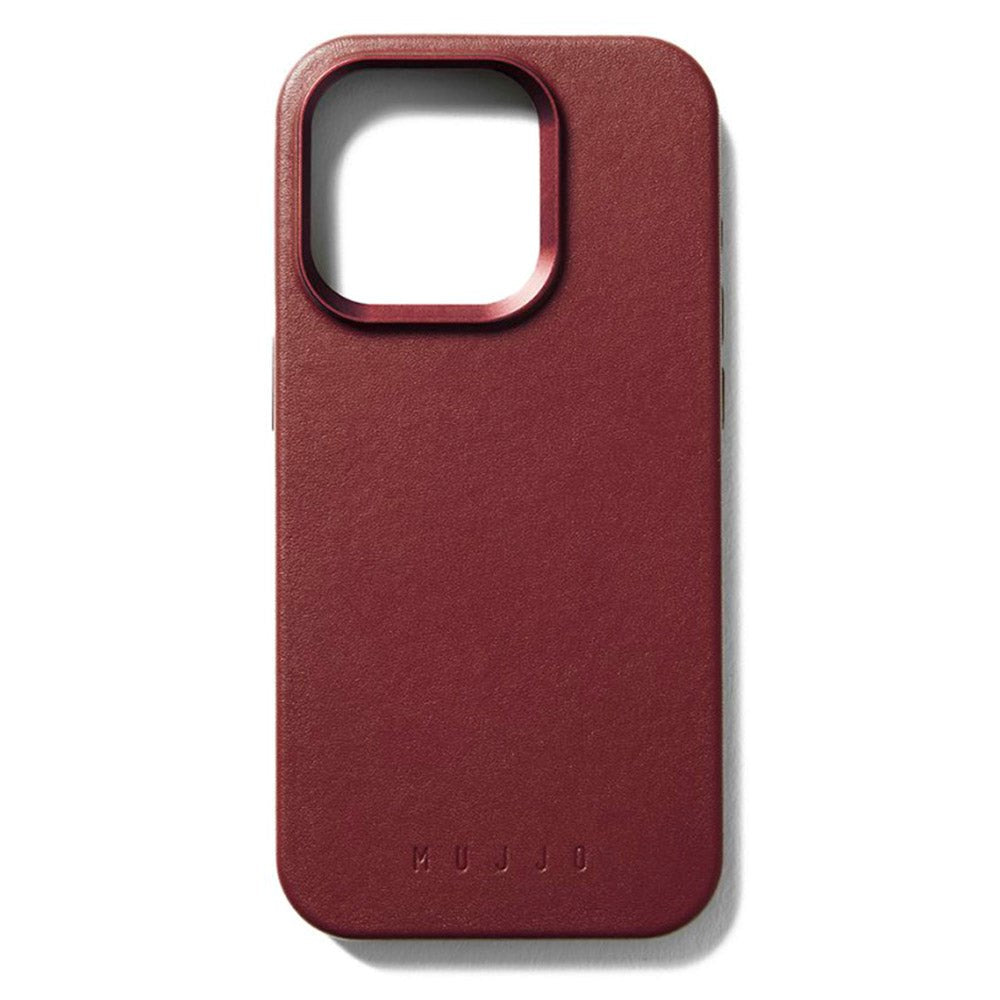 Mujjo iPhone 15 Pro Leather Cover - MagSafe Kompatibel - Vinrød