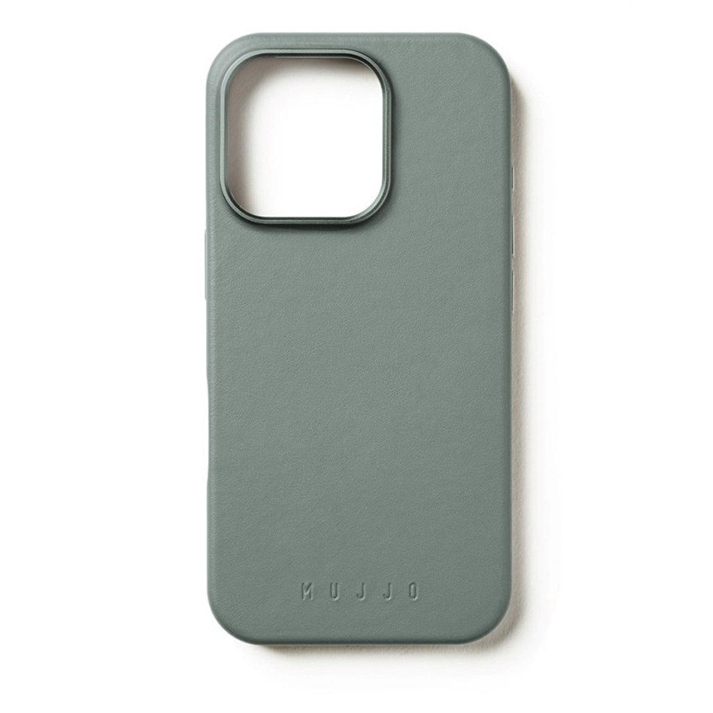 Mujjo iPhone 16 Pro Leather Cover - MagSafe Kompatibel - Grågrøn