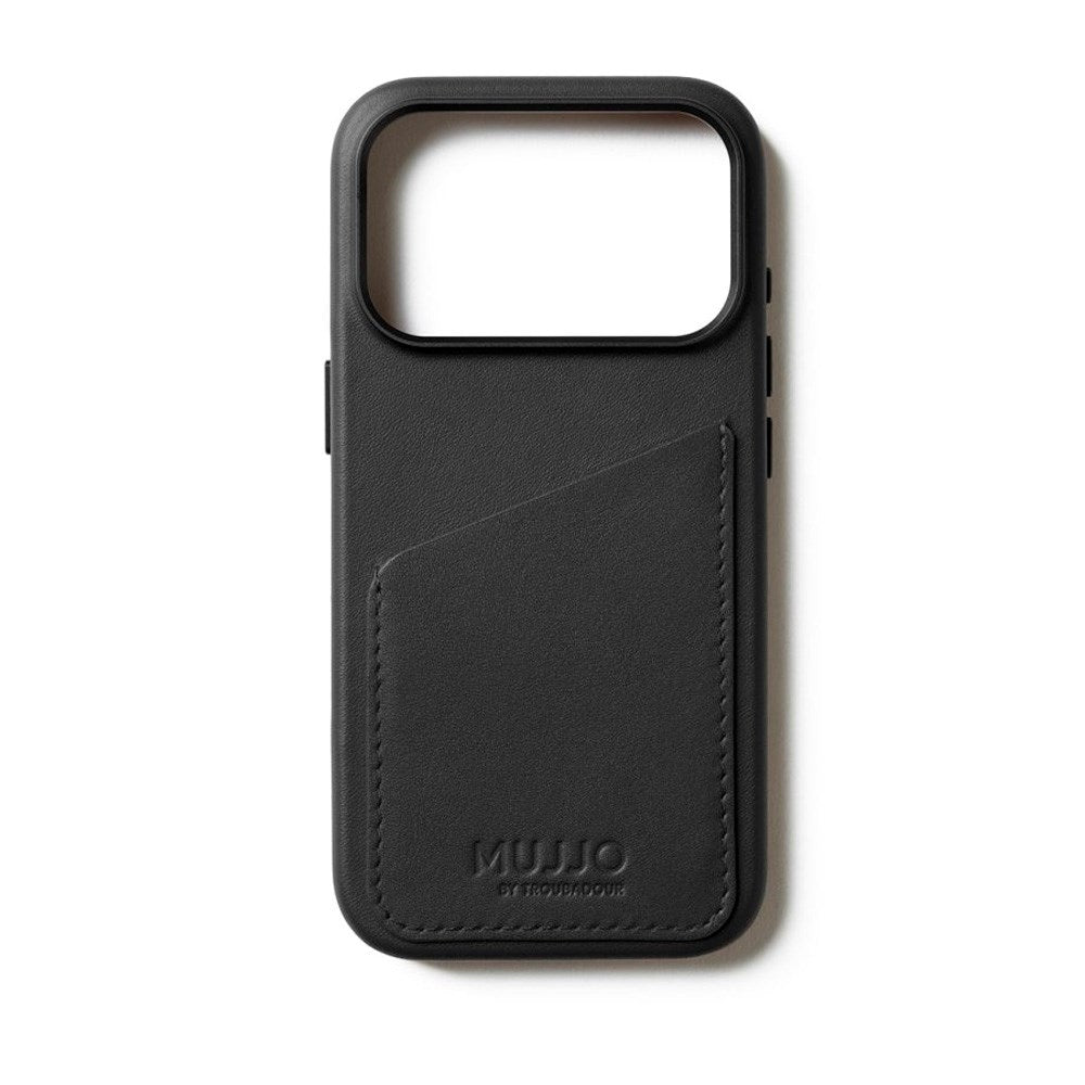 iPhone 17 Pro Mujjo Wallet Leather Cover - MagSafe Kompatibel - Black