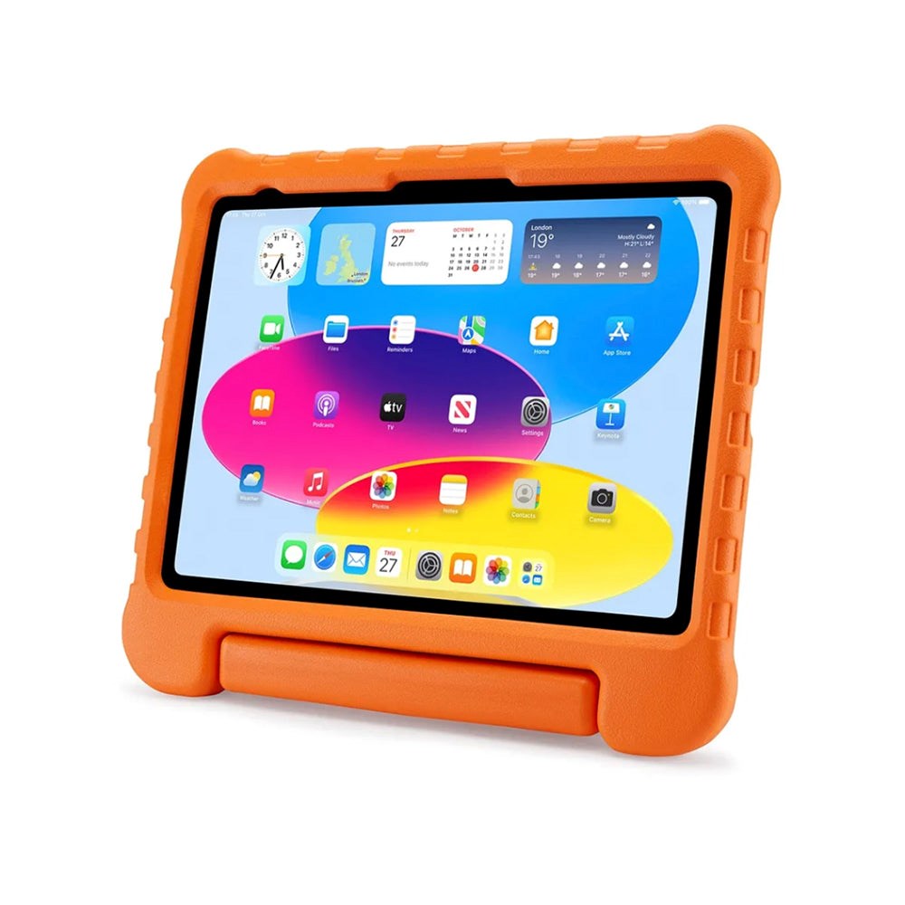 iPad 10.9" (2022) Pipetto Børne Bagside Cover m. Håndtag og Ståfunktion - Orange