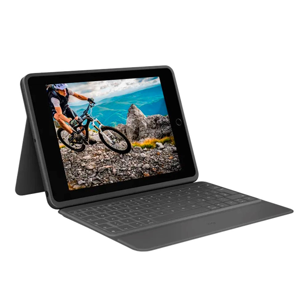 Logitech iPad 10.2" (2021 / 2020 / 2019) Rugged Folio Keyboard (Dansk Tastatur m. Cover) - Graphite